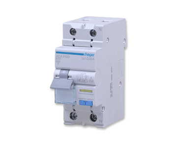 Hager ADA910D RCBO Wyłącznik różnicowoprądowy 1P+N 6kA B 10A/30mA Typ A