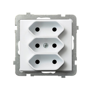 OSPEL SONATA GP-3R/m/00 Gniazdo potrójne EURO biały