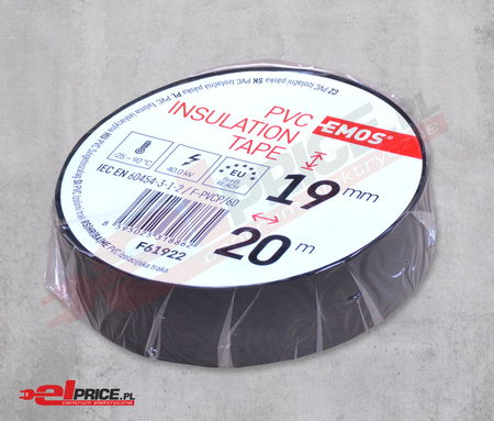 Emos f61922 taśma izolacyjna 19/20 pvc czarna