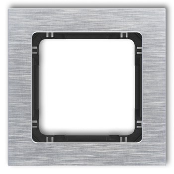 KARLIK DECO 7-12-DRA-1 Ramka uniwersalna pojedyncza - aluminium szczotkowane (ramka: srebrna; spód: czarny)
