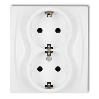 KARLIK LOGO LGP-2sp  Gniazdo podwójne z uziemieniem 2x(2P+Z) SCHUKO (przesłony torów prądowych)