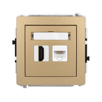 KARLIK DECO 8DGHK  Gniazdo pojedyńcze  HDMI 2.0 + gniazda komp. poj. 1xRJ45