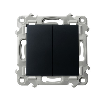 OSPEL SZAFIR ŁP-2Z/m/33 Łącznik dwugrupowy świecznikowy czarny metalik