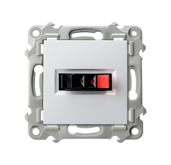 OSPEL SZAFIR GG-1Z/m/00 Gniazdo głośnikowe pojedyncze biały