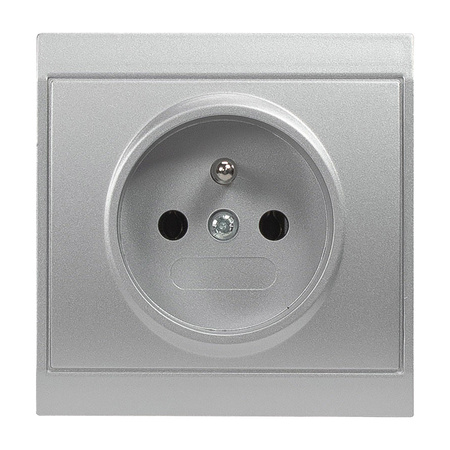 Gniazdo pojedyncze p/t 2P+Z Luna, 16A, 250V, PT-16L, srebrny