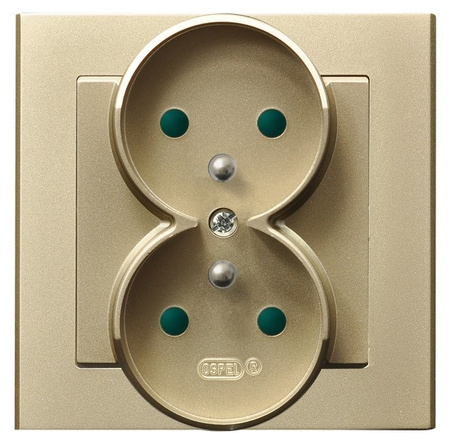 OSPEL SONATA GP-2RZP/39 Gniazdo podwójne z uziemieniem z przesłonami 