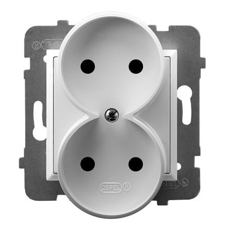 Ospel aria gp-2ur/m/00 Gniazdo podwójne moduł bez ramki