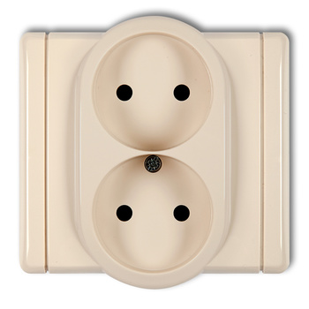 KARLIK FLEXI 1FGP-2p  Gniazdo podwójne bez uziemienia 2x2P (przesłony torów prądowych)