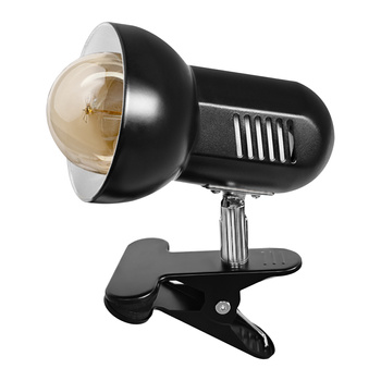 CANARD, lampka biurkowa z metalowym klipsem, 15W, E27, czarna