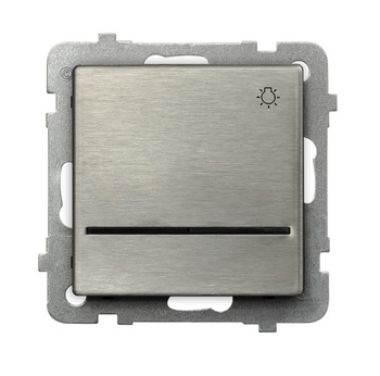 OSPEL SONATA STAL INOX ŁP-5RMS/m/37 Łącznik zwierny "światło" z podświetleniem niebieskim