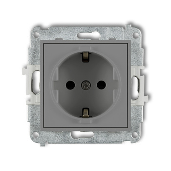 KARLIK MINI 27MGP-1sp  Gniazdo pojedyńcze  z uziemieniem SCHUKO 2P+Z (przesłony torów prądowych)