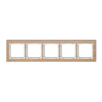 KARLIK DECO DRD-5I Ramka uniwersalna pięciokrotna - efekt drewna (ramka dąb; spód biały)