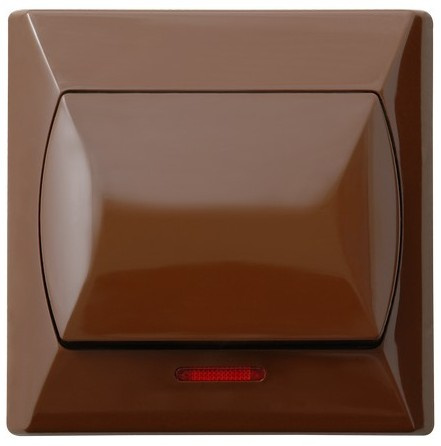 OSPEL AKCENT ŁP-6AS/24 Łącznik zwierny "dzwonek" z podświetleniem brąz