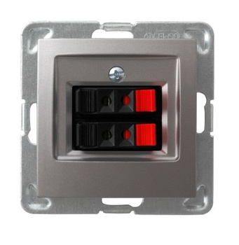 Ospel impresja GG-2Y/m/23 Gniazdo głośnikowe podwójne tytan