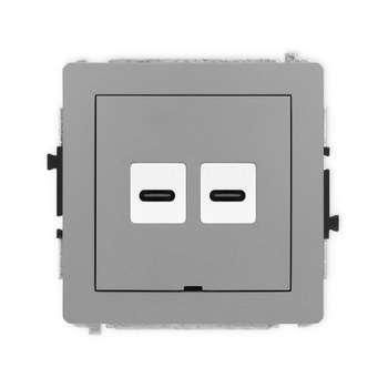 KARLIK DECO 27DGUSBBO-8  Gniazdo podwójne 2xUSB C-C
