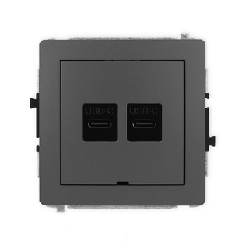 KARLIK DECO 28DGUSBBO-8  Gniazdo podwójne 2xUSB C-C