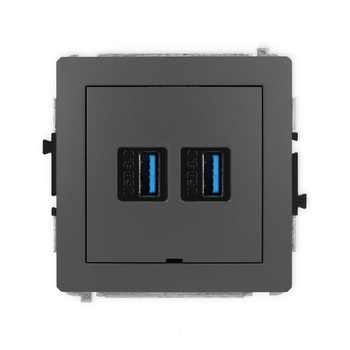 KARLIK DECO 28DGUSBBO-6  Gniazdo podwójne 2xUSB A-A 3.0