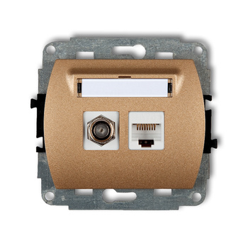 KARLIK TREND 8GFK-5  Gniazdo antenowe pojedyńcze   typu F (SAT) + gniazda komp. poj. 1xRJ45