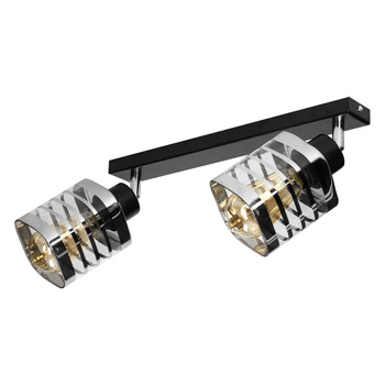 SIENA 2P E27, oprawa ścienno-sufitowa, max. 2x60W, czarna, listwa