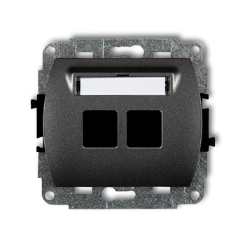 KARLIK TREND 11GM-2P  Gniazdo multimedialne podwójnego bez modułu (standard Keystone)