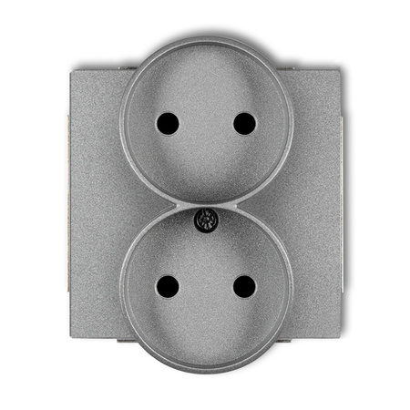 KARLIK DECO 7DGPR-2p Gniazdo podwójne do ramki bez uziemienia 2x2P (przesłony torów prądowych)