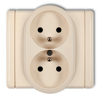 KARLIK FLEXI 1FGP-2zp  Gniazdo podwójne z uziemieniem 2x(2P+Z) (przesłony torów prądowych)