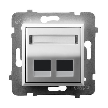 Ospel aria GPK-2US/p/00 Obudowa gniazda podwójnego typu Keystone skośna