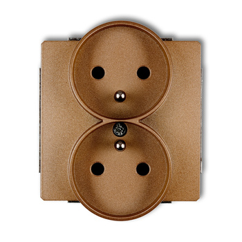 KARLIK DECO 8DGPRSO-2zp  Gniazdo podwójne do ramki DECO Soft z uziemieniem 2x(2P+Z) (przesłony torów prądowych)