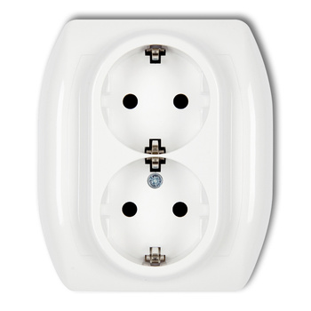 KARLIK TREND GP-2sp  Gniazdo podwójne z uziemieniem SCHUKO 2x(2P+Z) (przesłony torów prądowych)