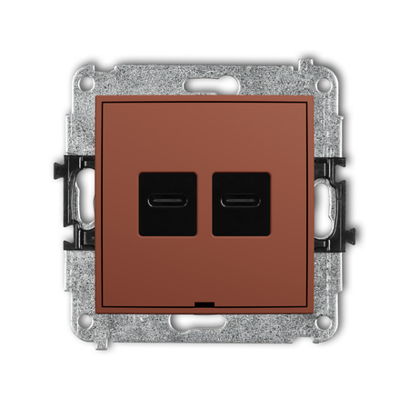 KARLIK MINI 63MCUSBBO-7 Mechanizm ładowarki USB podwójnej 2xUSB C, 20W max., bez pola opisowego