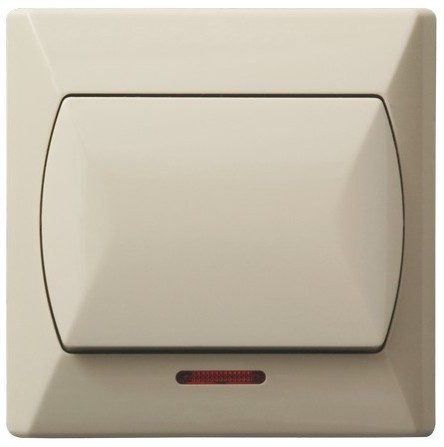 OSPEL AKCENT ŁP-1AS/01 Łącznik jednobiegunowy z podświetleniem beż