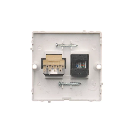 Kontakt-Simon Basic BMF5T.02/11 Gniazdo RJ45 kat.5e + RJ11 Biały