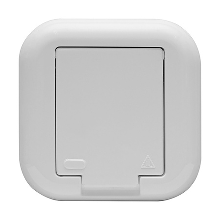 Gniazdo pojedyncze n/t 2p+Z 16A, 250V z klapką w kolorze wyrobu, FAN, biały