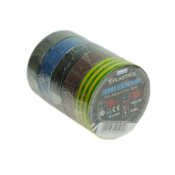 Plastrol Taśma izolacyjna mix kolor PVC 19mm/20m W-05130