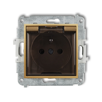 KARLIK ICON 29IGPB-1zdp  Gniazdo bryzgoszczelne z uziemieniem 2P+Z (klapka dymna