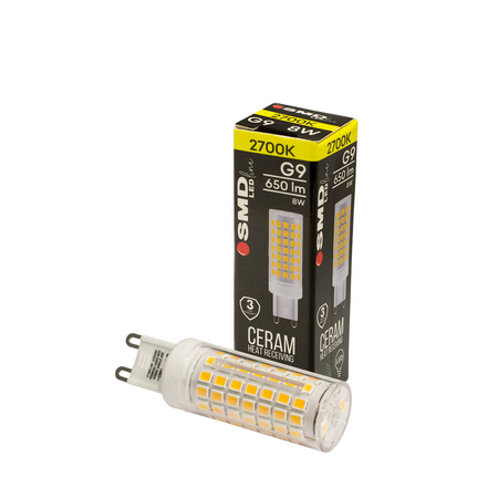 ŻARÓWKA G9 LED SMD WW CIEPŁA 8W 650lm 3Y 4014