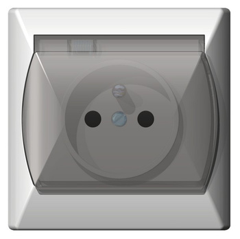 OSPEL AKCENT GPH-1AZ/00/d Gniazdo bryzgoszczelne z/u IP-44 biały