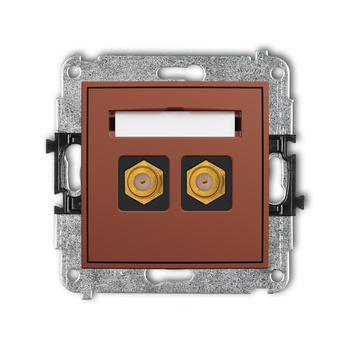 KARLIK MINI 63MGF-2.1 Mechanizm gniazda antenowego podwójnego typu F (SAT) pozłacany