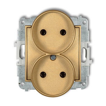 KARLIK MINI 29MGPR-2  Gniazdo podwójne do ramki bez uziemienia 2x2P (bez przesłon torów prądowych)