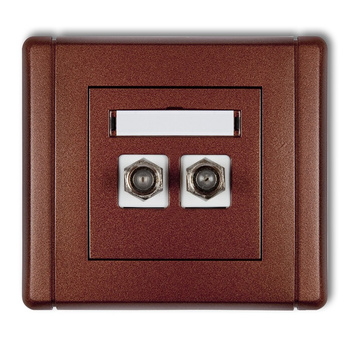 KARLIK FLEXI 9FGF-2  Gniazdo antenowe podwójne typu F (SAT) niklowane