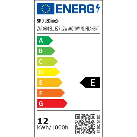 ŻARÓWKA E27 LED FILAMENT 12W WW ML A60 4601