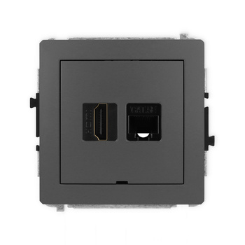 KARLIK DECO 28DGHKBO  Gniazdo pojedyńcze  HDMI 2.0 + gniazda komp. poj. 1xRJ45
