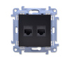 Kontakt Simon 10 c62.01/49 gniazdo komputerowe podwójne rj45 kat. 6e