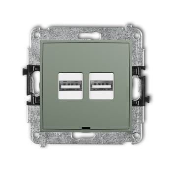 KARLIK MINI 61MCUSBBO-6 Mechanizm ładowarki USB podwójnej 2xUSB A, 15,5W max., 5V, 3.1A, bez pola opisowego