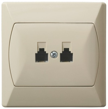 OSPEL AKCENT GPT-2AN/01 Gniazdo telefoniczne podwójne niezależne beż