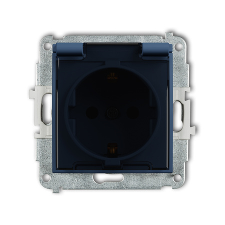 KARLIK MINI 64MGPB-1sdp Mechanizm gniazda bryzgoszczelnego z uziemieniem SCHUKO 2P+Z (klapka dymna, przesłony torów prądowych)