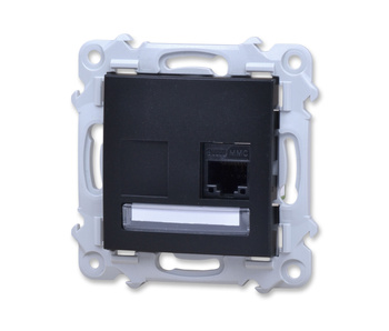 Ospel szafir gpk-1z/k/m/33 gniazdo komputerowe pojedyncze kat.5e czarny metalik