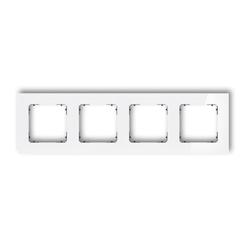 KARLIK ICON 0-12-IRSK-4 Ramka uniwersalna poczwórna kwadratowa - efekt szkła (ramka: biała; spód: czarny)