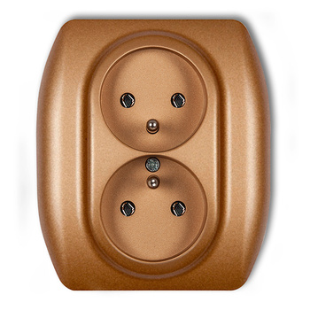 KARLIK TREND 8GP-2z Gniazdo podwójne z uziemieniem 2x(2P+Z) (bez przesłon torów prądowych)