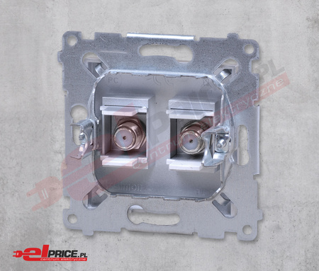 Kontakt simon 54 dasf2.01/43 gniazdo antenowe typu f podwójne